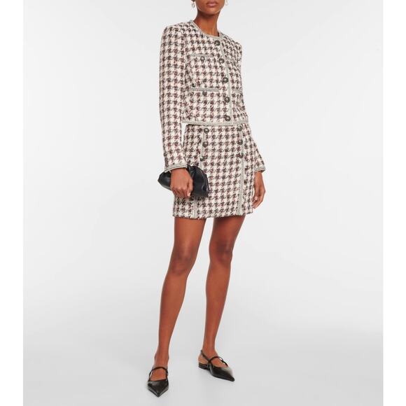 Veronica Beard Starck Tweed Mini Skirt Black Brown Sz 6 - Picture 2 of 13